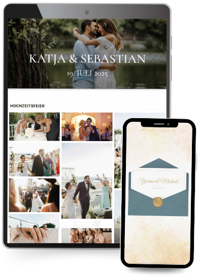 Digitale Hochzeitswebsite Hochzeitseinladung
